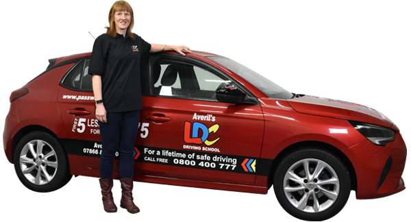 Averil McGregor's driving school car